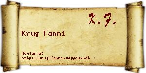 Krug Fanni névjegykártya